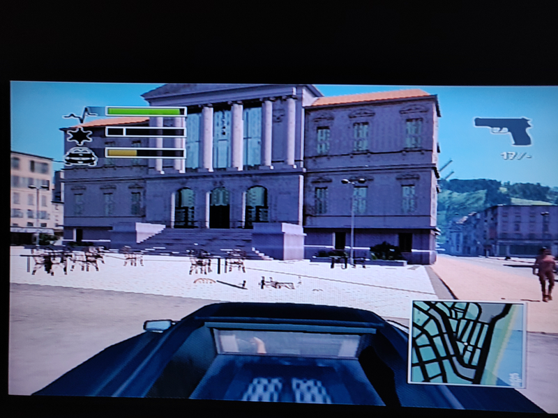 The courthouse, the Palais du Justice, with obvious similarities. The real one has a fountain off to the left that the game lacked.